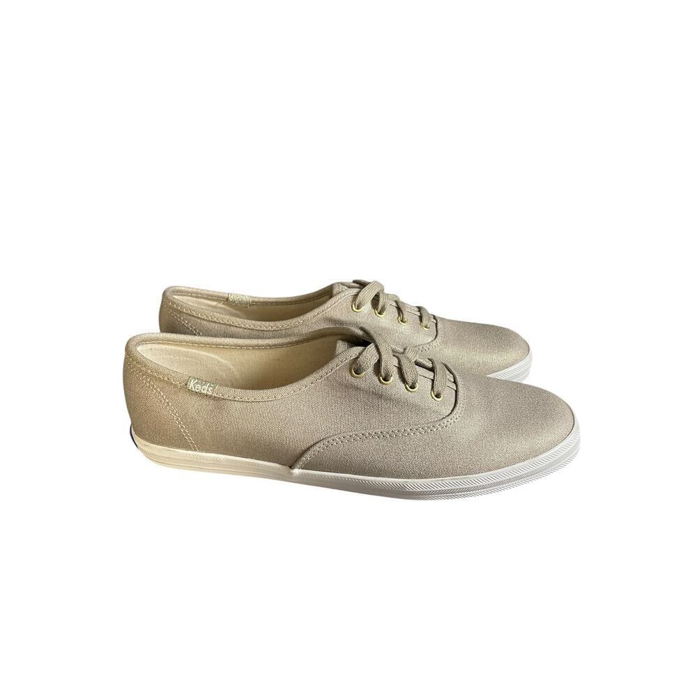 Keds Women’s Champion Metallic Gold Classic Lace Sneakers Size-8.5